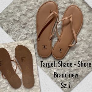 Tan flip flops. Brand new!
